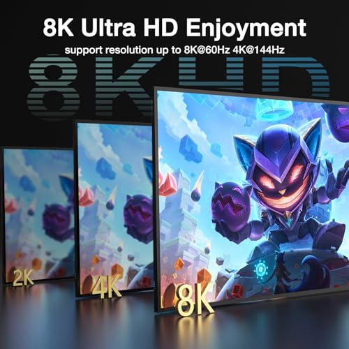 Image of 8K HDMI KVM Switch 2 Monitors 2 Computers 8K@60Hz 4K@144Hz,MLEEDA USB 3.0 Dual Monitor KVM Switch for 2 Computer Share 2 Monitor and 4 USB Devices,Wired Remote,12V Power Adapter and USB Cable Included
