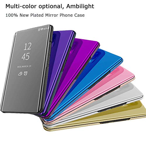 Xiaomi Mi 8 Pro capa flip espelhada, capa com suporte galvanizado de luxo, capa inteligente com prot
