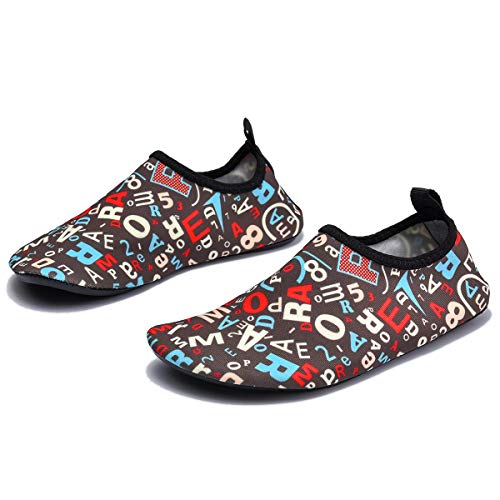 Lewhosy Kids Boys and Girls Swim Water Shoes Quick Drying Barefoot Aqua Socks Shoes for Beach Pool Surfing Yoga(30/ABC)