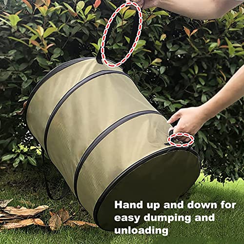 Collapsible 30 Gallon Garden Waste Bags Pop Up Bucket Reusable Yard Leaf Bag Holder with Heavy Duty Hardshell Bottom Ideal for Camping Recycling and More - Image 4