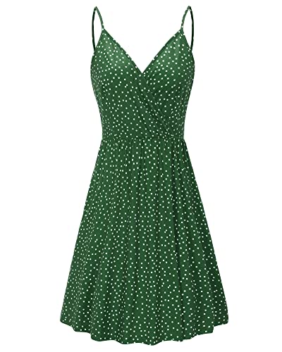 Image of STYLEWORD Womens Sundress Summer Floral Wrap V Neck Backless A-Line Casual Beach Midi Dress