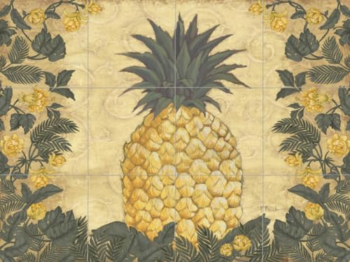 Ceramic Backsplash Tile Mural Kitchen Kitchen - Pineapple Floral -