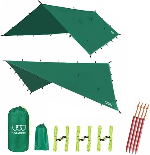 Miniatura 16 de Gold Armour - Toldo para lluvia para hamaca de lona, calidad premium, 14.7 pies, 12 pies, 10 pies, 8 pies, cubierta de toldo para lluvia, toldo de