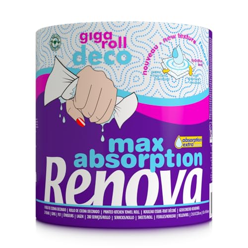 Renova Lot de 6 rouleaux de 600 g de papier essuie-tout 3600 g