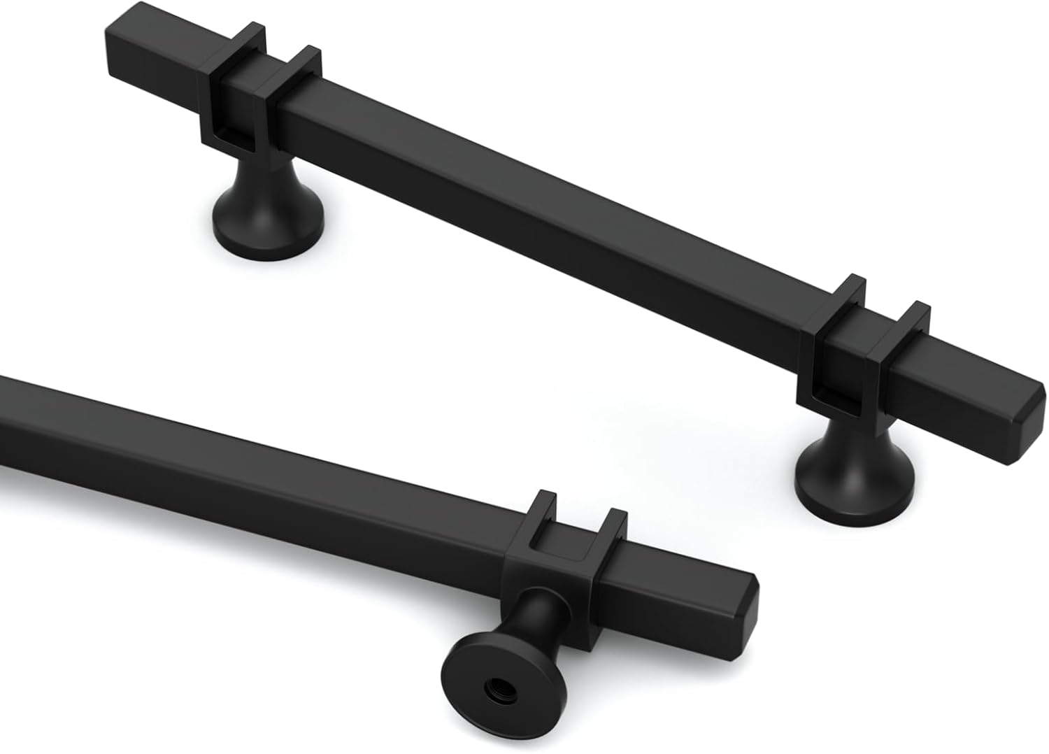 Goldenwarm 12 Pack Black Cabinet Handles 5 Inch Kitchen Hardware Handles for Dresser Drawers Pulls,Aluminium Alloy&Zinc Alloy,Square Tube Round Leg