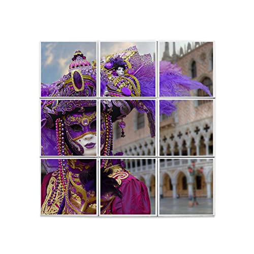 Carreaux Céramique Masque de Venise violet décoratif haut de gamme