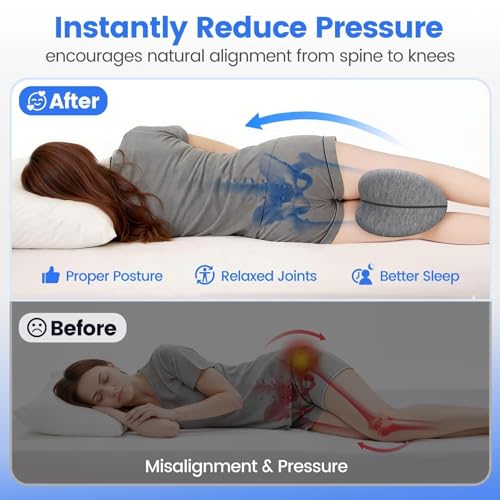 53% Off Knee Pillow for Side Sleepers with Memory Foam