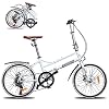 Mini vouwfiets, gestroomlijnd frame, binnen 10 seconden opgevouwen, heren dames opvouwbare fiets, 20-inch 6-speed stad…