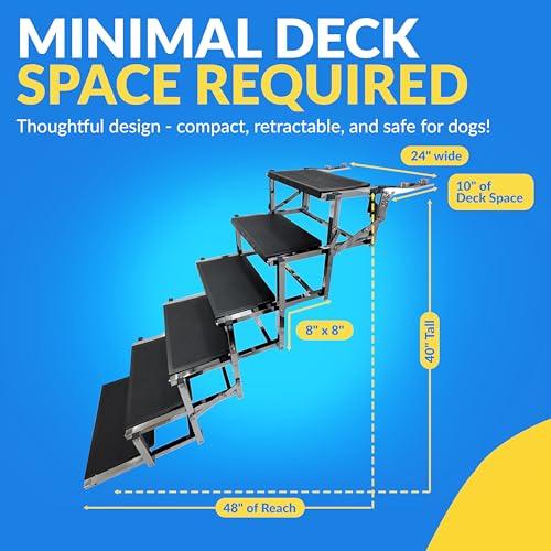 Escada para doca de barco premium – Escada de doca para cães fácil de instalar e armazenar com desig