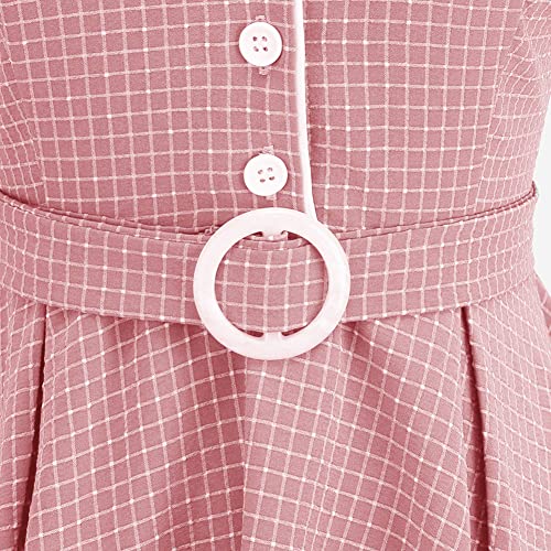 Image of 50s Dresses for Women Vintage 1950s Notch Lapel Cocktail Dress Retro 60s Rockabilly Audrey Hepburn Tea Party Dress
