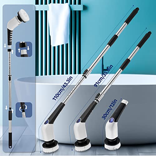 Electric Spin Scrubber, Jorking Cordless Power Scrubber Up To 420Rpm Powerful Cleaning, Shower Scrubber For Cleaning Bathtub, Tile And Floor With 8 Types Of Replaceable Brush Heads, Voice Broadcast #TOP3
