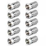PerfectHD 10x Aufdreh F-Stecker bis Ø 8,2mm für SAT- & Koaxialkabel, breite Mutter, einfache Montage, hochwertige Metallausführung, korrosionsbeständig, 10 Stück