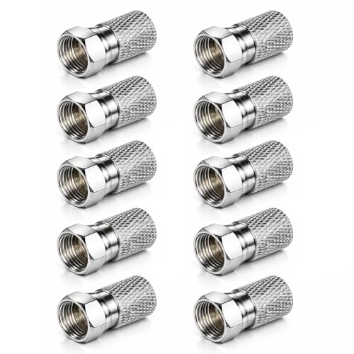 PerfectHD 10x Aufdreh F-Stecker bis Ø 8 2mm für SAT- & Koaxialkabel breite Mutter einfache Montage hochwertige Metallausführung korrosionsbeständig 10 Stück