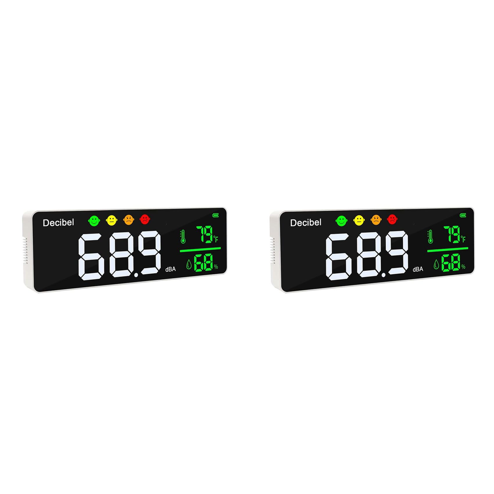 2X Decibel Meter Sound Level Reader + Humidity & Temperature. Classroom Noise Meter, SPL & DB Meter