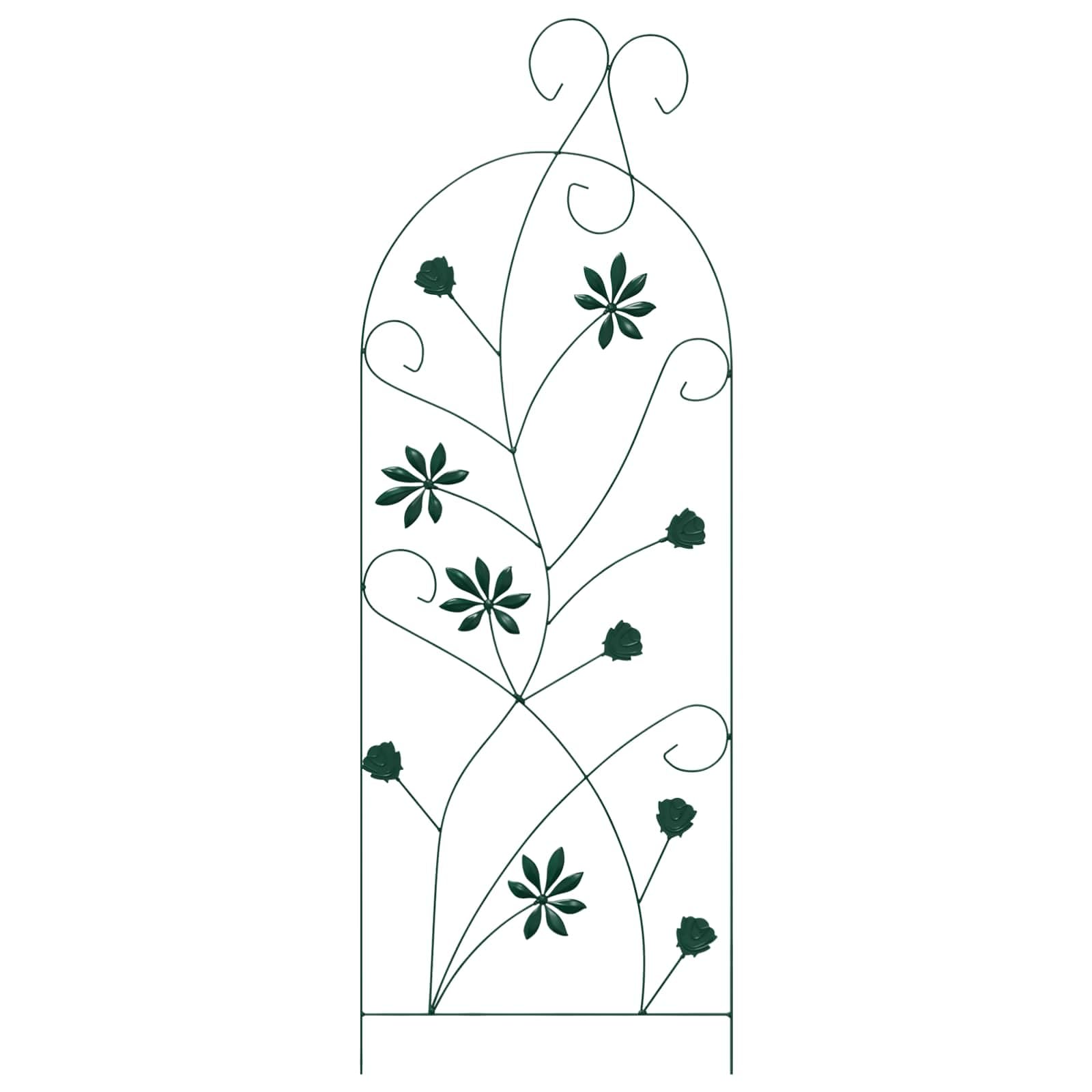 Nowoczesne ogrodzenie ogrodowe, 3 sztuki, zielone, 112 x 39,5 cm, ze stali, odporne na warunki atmosferyczne, do użytku na zewnątrz, elegancki wzór dla roślin pnących, wszechstronne zastosowanie jako