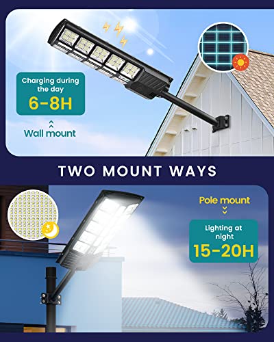 Lovus 2 Pack 1500W Commercial Solar Street Lights, 6000K Dusk To Dawn Solar Flood Light With Motion Sensor, Outdoor Solar Parking Lot Lights Ip67 Waterproof For Courtyards, Playground, St5-107-2 #TOP6