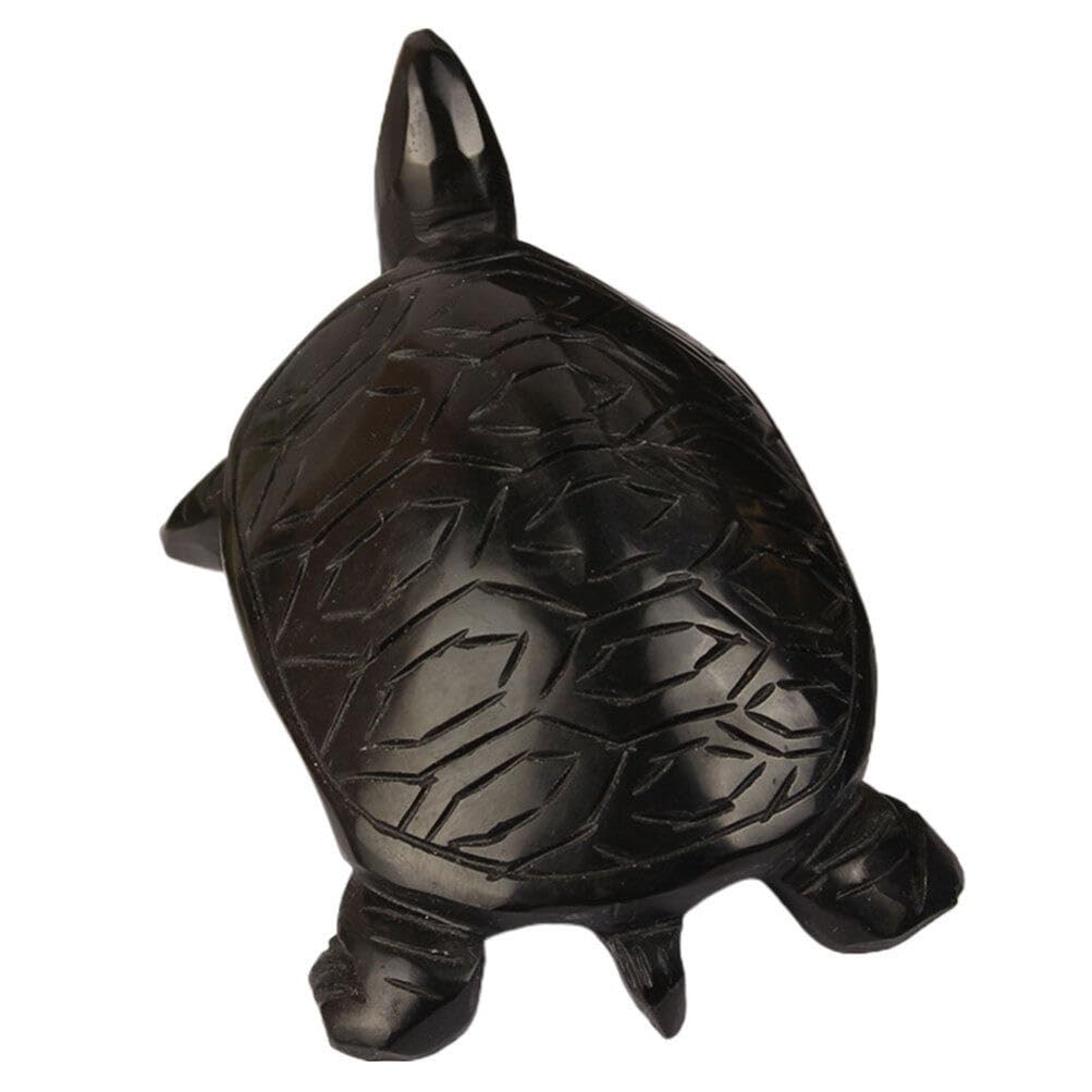 IMIKEYA Estatua De Tortuga De Obsidiana Figura De Tortuga De Piedra De Cristal Tallada A Mano Esculturas Coleccionables De Animales De Tortuga Amuleto Escultura De Fengshui para