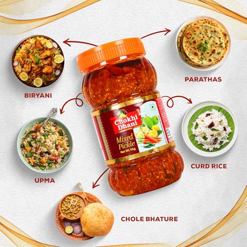 Image of Chokhi Dhani Mixed Pickle 1kg | Authentic Indian Mix Achar | Tangy & Spicy Traditional Style Pickle | Aromatic Spices & Rich Flavour