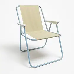 Cadeira De Praia Aço Inoxidável Reforçada Mola Suporta 120kg (Fendi)