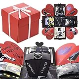 EL PAQUETE INCLUYE: esta caja de regalo incluye 1 caja de explosivos, 5 tarjetas coloridas (escondidas en la caja), 1 cinta beige y 1 caja pequeña mediana incorporada. Caja exterior empaquetada tamaño 16x16x16cm, caja Sorpresa abierta tamaño 45x45cm, la caja pequeña en el tamaño medio 7x7x7.5cm.
