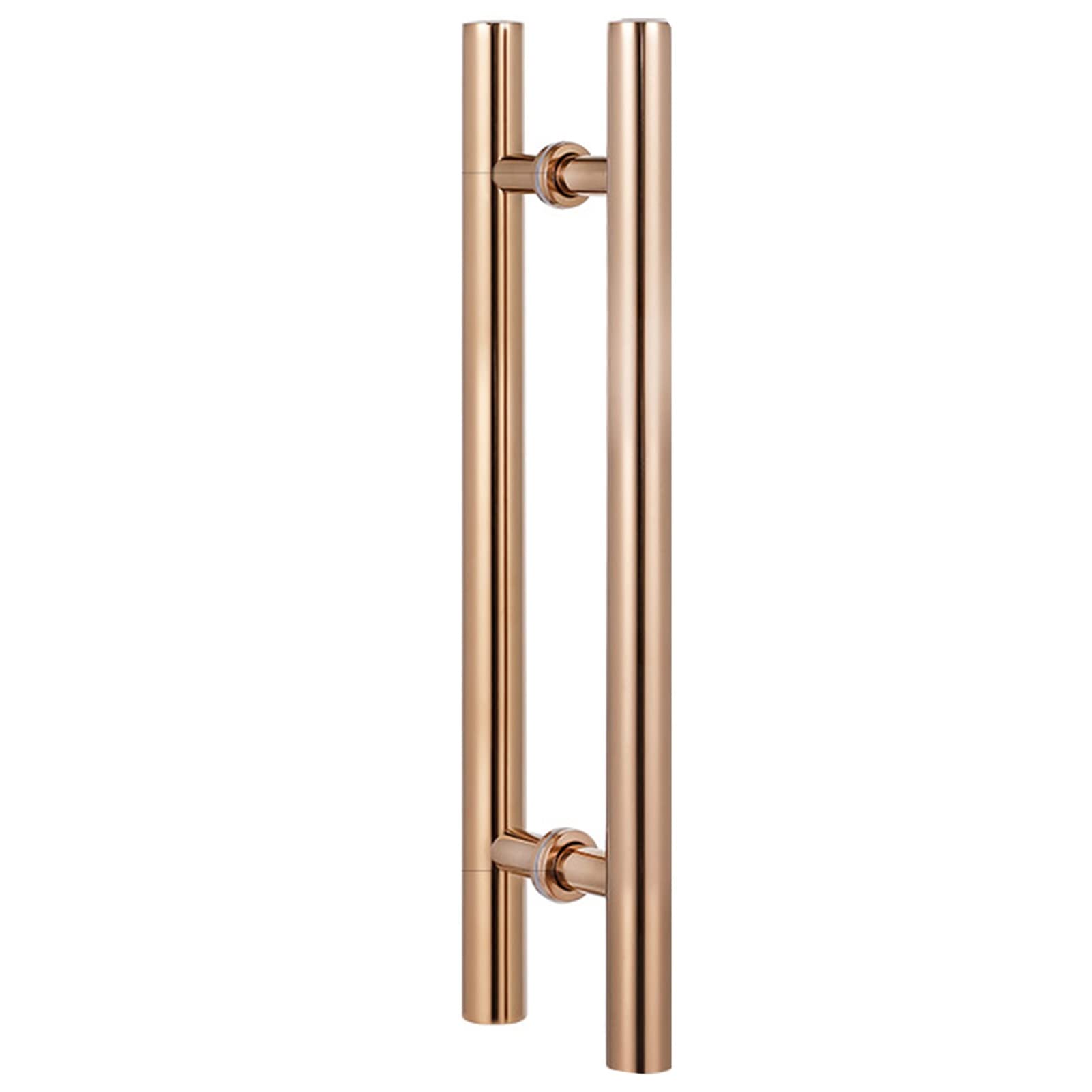 MXXQRHF Polished Chrome Round Door Handle - 120cm/47inch Pink Wooden Pull Bar for Glass & Wooden Doors, Easy Installation Push/Pull Design, Modern Home Decor