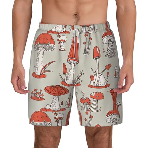 Short de bain homme champignons rouges idéal pour plage et piscine