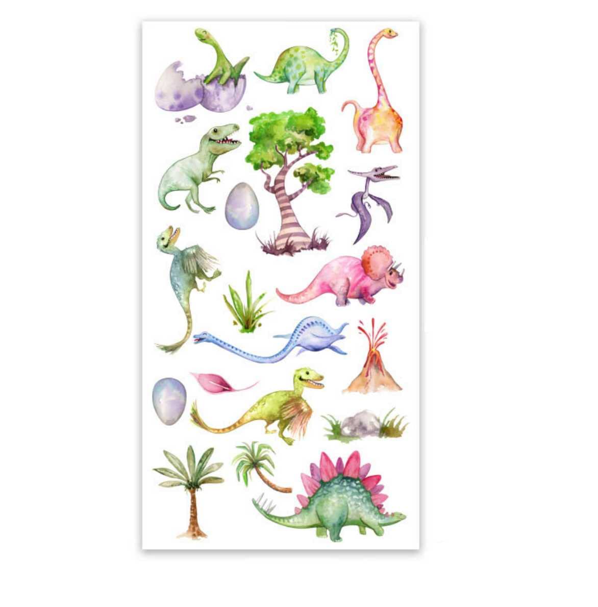 Decoración creativa de la habitación con vinilos de dinosaurios animados para hogar