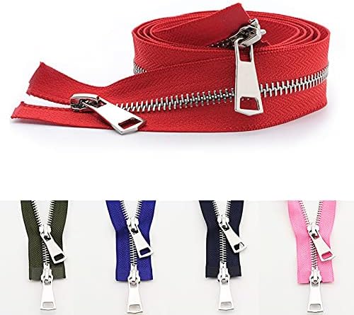 Zipper Replacement,Two Way Open Ended Zipper 2pcs 70/90 cm Double-Headed Metal Zipper Jacket Coat Zipper DIY Handcraft Open Tail Two-Way Zipper Accessories(Pink,70 cm)