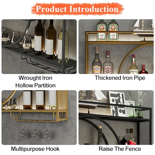 Casier à vin moderne en métal suspendu pour placard et bouteille de bar - 5