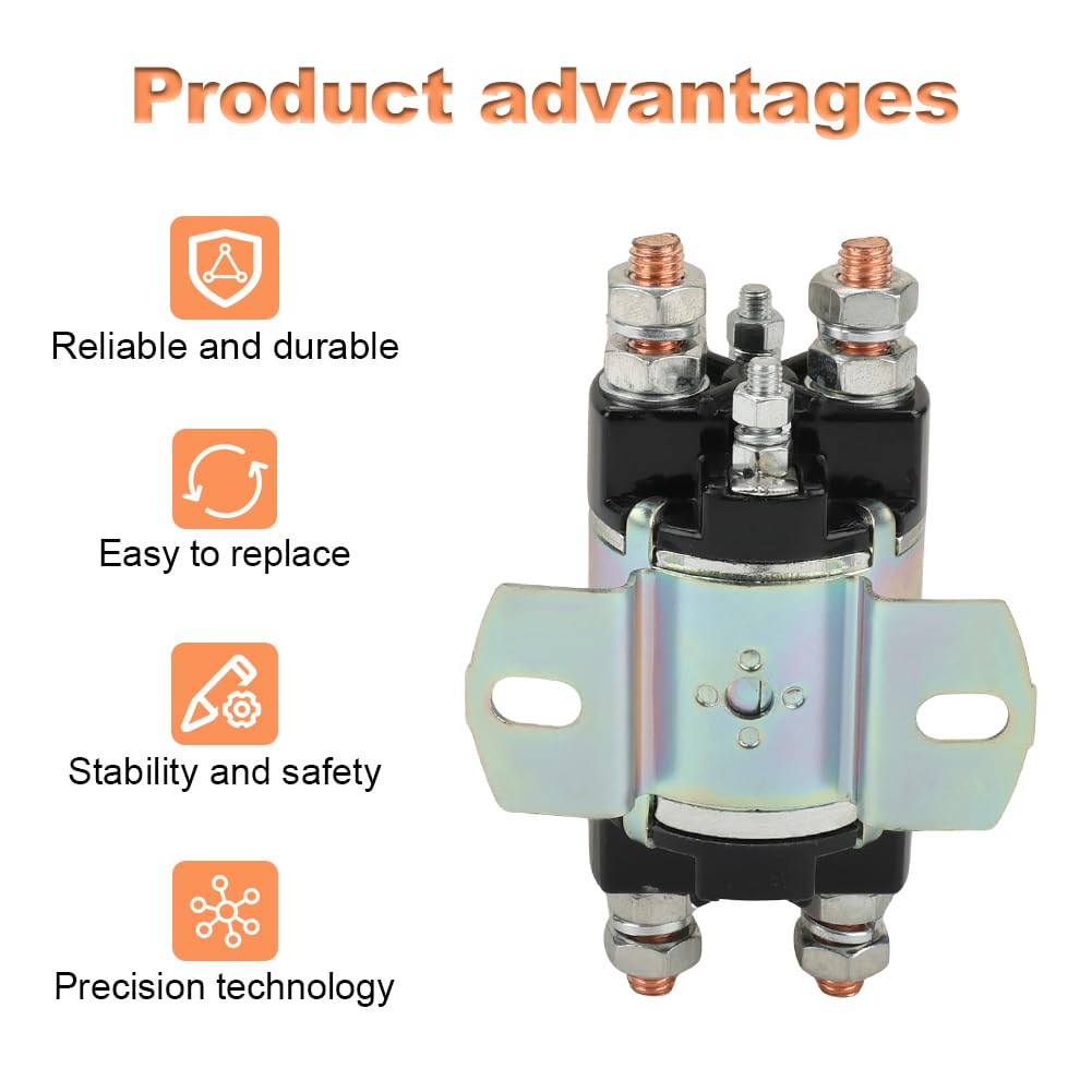 Solenoid Compatible with Yamaha G1 Gas Golf Cart 12V 6 Terminal 100A Replacement for J17-81950-01