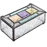 Photo Gallery j. devlin 864 - portagioie in vetro colorato, decorativo, con coperchio incernierato, ideale per gioielli, bigiotteria, ricordi e regali, colore: turchese, blu, viola, verde, pesca Photo Gallery j. devlin 864 - portagioie in vetro colorato, decorativo, con coperchio incernierato, ideale per gioielli, bigiotteria, ricordi e regali, colore: turchese, blu, viola, verde, pesca