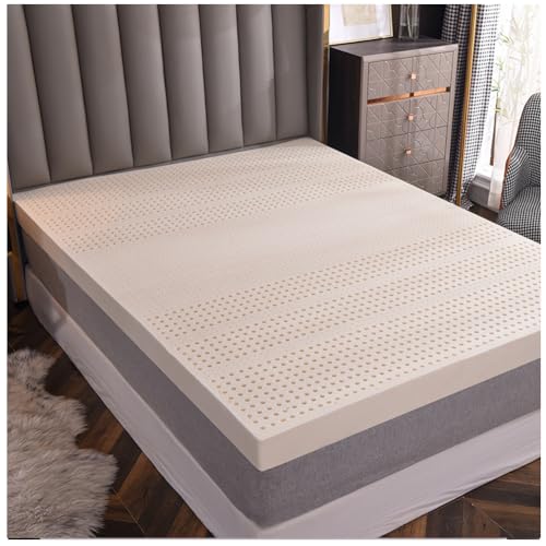 Colchón De Látex 100% Natural, Estructura Interna De Panal,Compresión Y Sin Deformación, Suave Y Plegable Colchón Topper De Látex 100%,1in,135x190cm(53x75in)