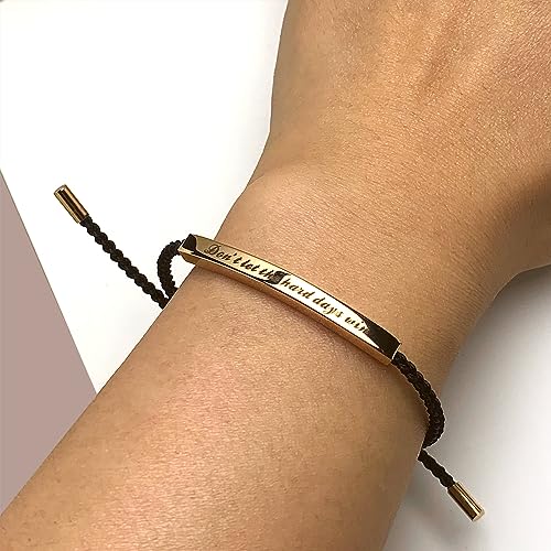 SOLICIEL 14K Gold Plated Stainless Steel Adjustable Inspirational Bracelet Encouragement Gifts for Best Friend4