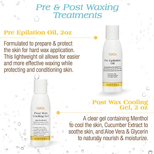 Image of Gigi Brazilian Waxing Kit - At-Home Hair Removal Kit with Warmer, Hard Wax, and Pre & Post Treatments for Face, Bikini, and Body, 1-Set