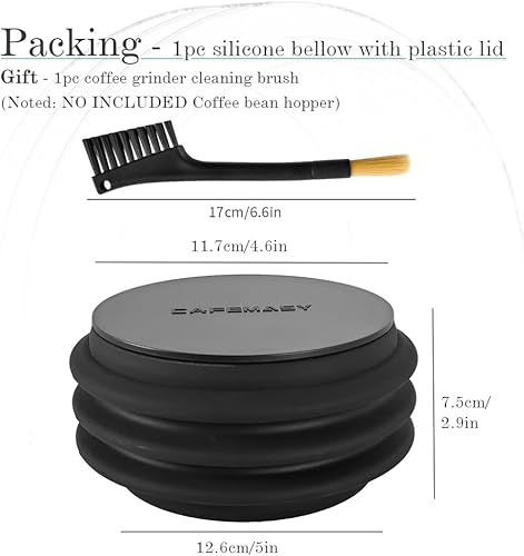 Miniatura 7 de CAFEMASY Tolva de dosis única compatible con Baratza Encore ESP Delonghi Grinder Bean Hopper Silicone Bellow Lid Coffee Grinder Herramientas de