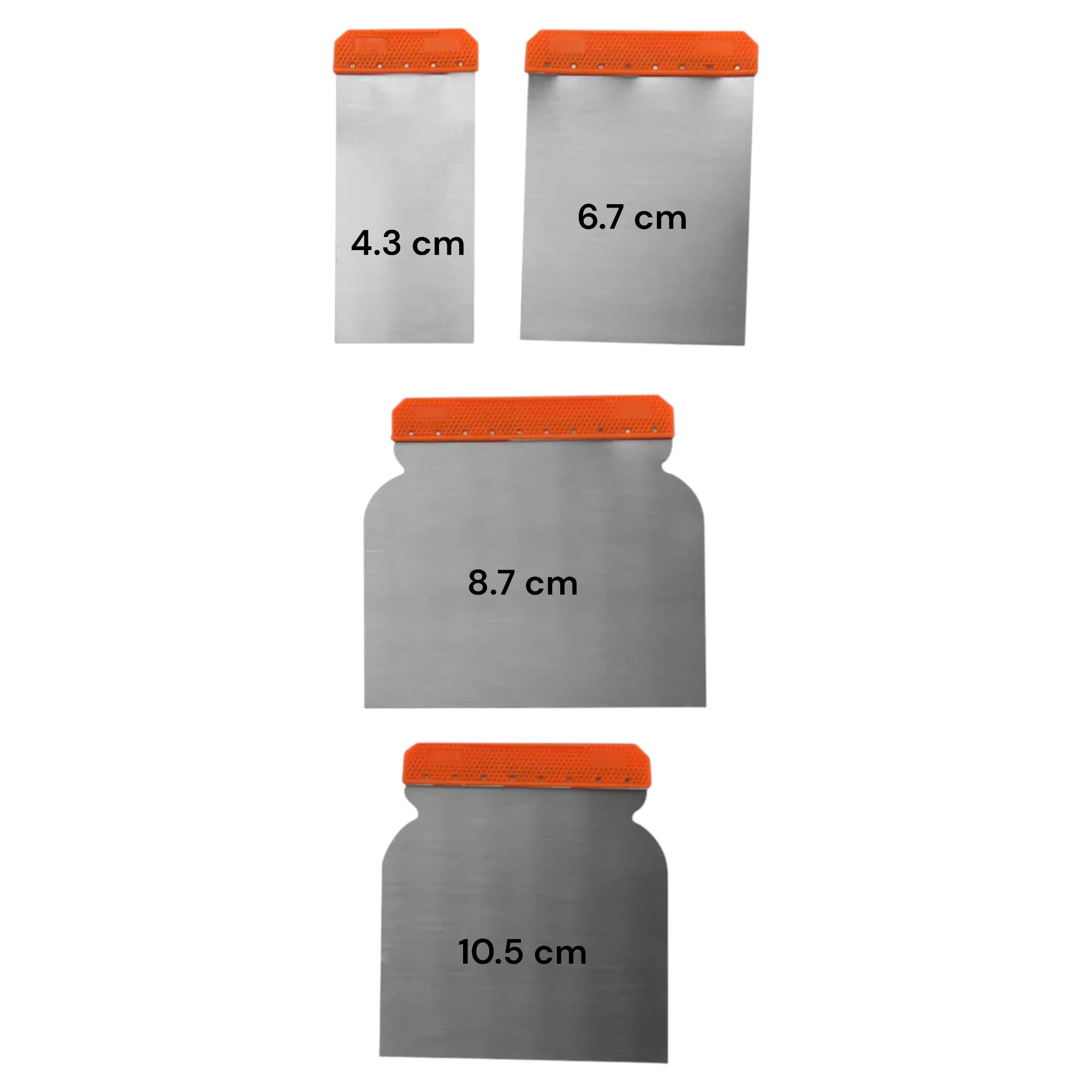Set 4 Spatole Giapponesi in Acciaio 47/70/87/105 mm per Verniciatura Stuccatura Rasatura