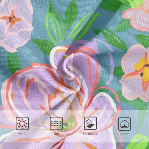 Cotton Toddler Underwear Custom Flowers Pastel Pink Light Purple Cute Panties Girl Artistic Kids Undies Briefs 2t3