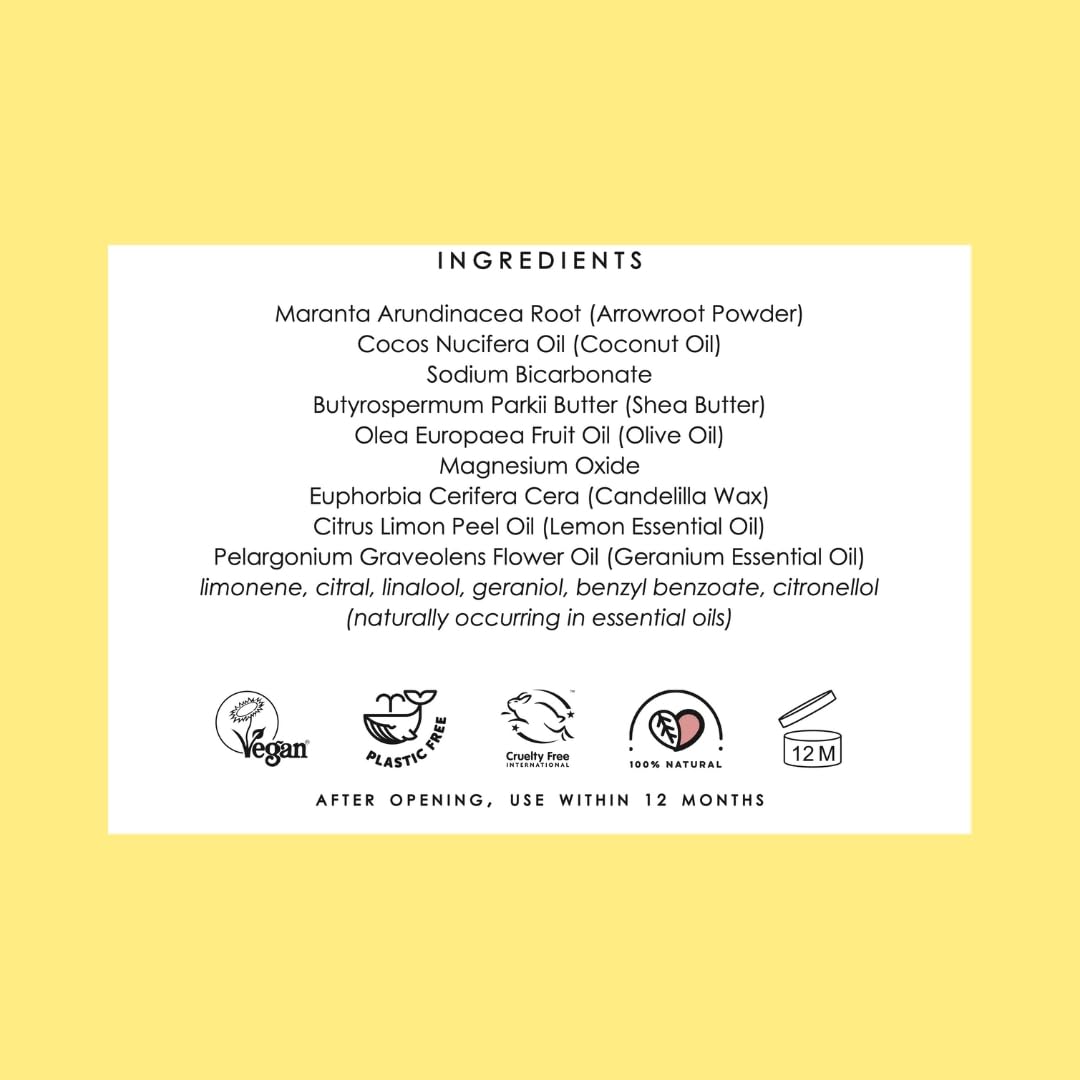 The Natural Deodorant Co, Clean Deodorant Balm Lemon & Geranium 55g, Aluminium Free, Plastic Free, All Day Protection - Image 6