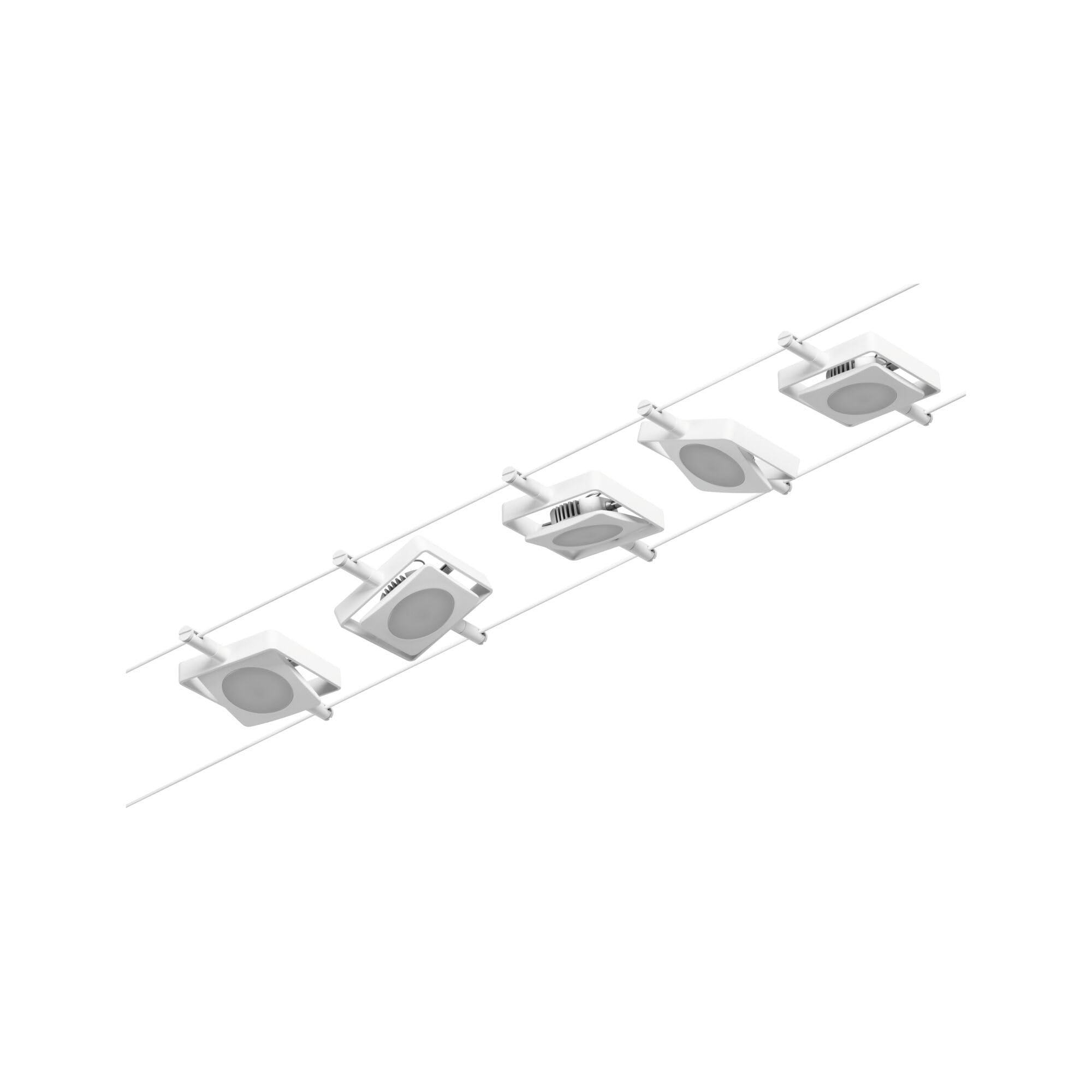 Paulmann 94422 Sistema de cables LED CorDuo set MacLED DC incl. 5x4,5 W ampliable blanco, cromo, cable metal 3000 K