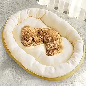 Pawsome Dog Bed for Dogs & Cats, Durable Warm Dog Bed, Washable Sleeping Puppy Bed, Soft Calming Cat Beds for Indoor,Outdoor(Small Beige)