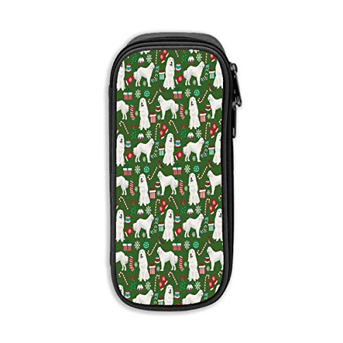 Preisvergleich Produktbild Große Pyrenäen Schöne Weihnachtsferien Bleistiftkoffer Etui Tasche Schreibwaren Büro Kosmetik Make-up Tasche Lagerung Schwarz