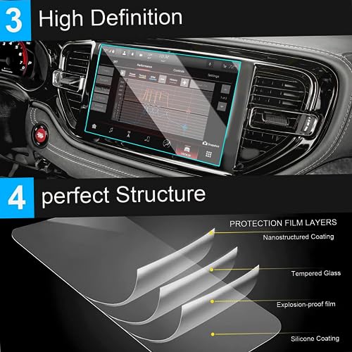 Protector de pantalla para Dodge Durango 2021-2022 en vidrio templado de 10,1 pulgadas 3