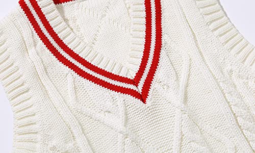 Vivobiniya Toddler Boy Knit Vest V-Neck Cardigan Kids Autumn Clothes 6M-3Y(White 80) #TOP6