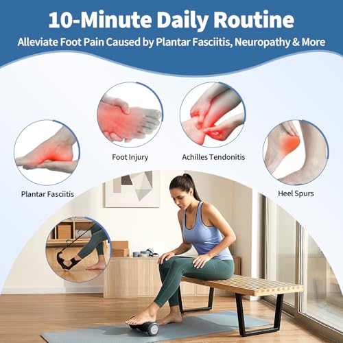 Image of comness Plantar Fasciitis Relief Kit - Foot Stretcher and Foot Massager Roller, Stretch and Roll Routine for Heel Pain,Arch Pain, Simple At-Home Daily Foot Care