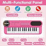 Cadeaux pour 1 Les filles de l'année, Jouets de piano rose bébé pour 1-3 ans, 37 Clés Musical Piano Clavier avec Microphone, Premier anniversaire des jeunes enfants de 12 à 18 ans