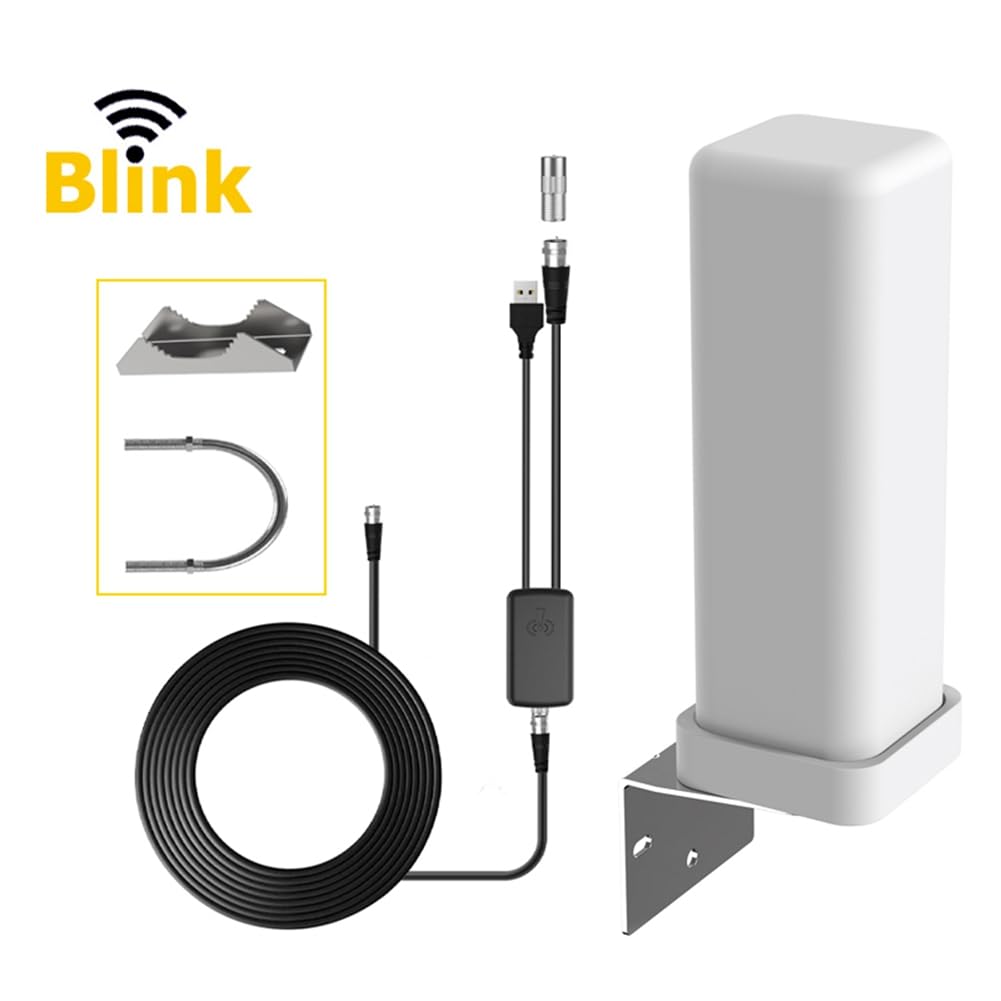 Antena de TV Digital 4K 35dBi Canal HDTV Gratuito para Exteriores Amplificador de Señal de Alcance de 6000 Millas para ATSC/DVB-T/DMB-T/ISDB-T