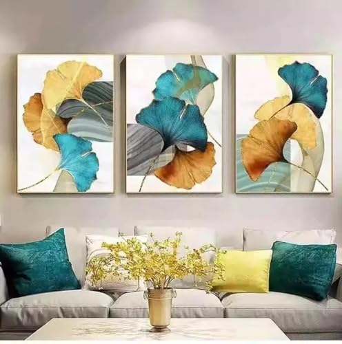 Affiche Ginkgo scandinave 20x30 cm | Lot de 3 cadres intérieurs pour salon