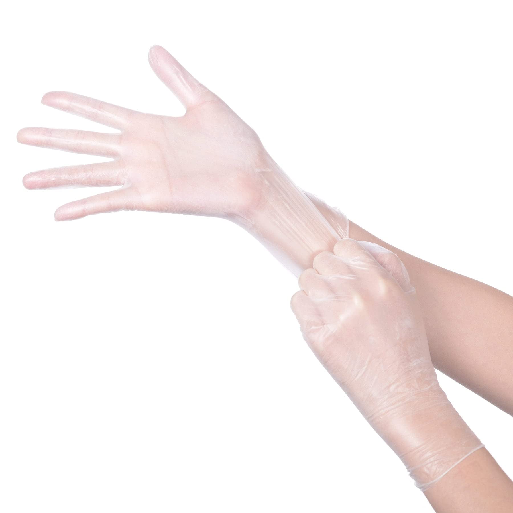 Daxwell Vinyl Gloves, Powdered, Small, Clear, F10001254 (Case of 1,000, 10 Boxes of 100)
