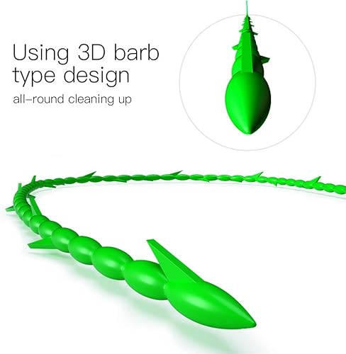 Miniatura 2 de Compatible con drenaje de pelo de serpiente de drenaje con 5 paquetes de herramienta de limpieza para eliminar obstrucciones (verde)