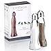 Salt and Pepper Shakers Glass Set, Clear Curved Design, Classic Restaurant Style, Glass Body with Stainless Steel Lids, 4.7 in